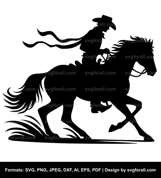 Cowboy Riding Horse SVG File