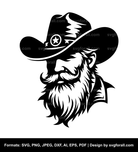 Cowboy Santa Vector SVG