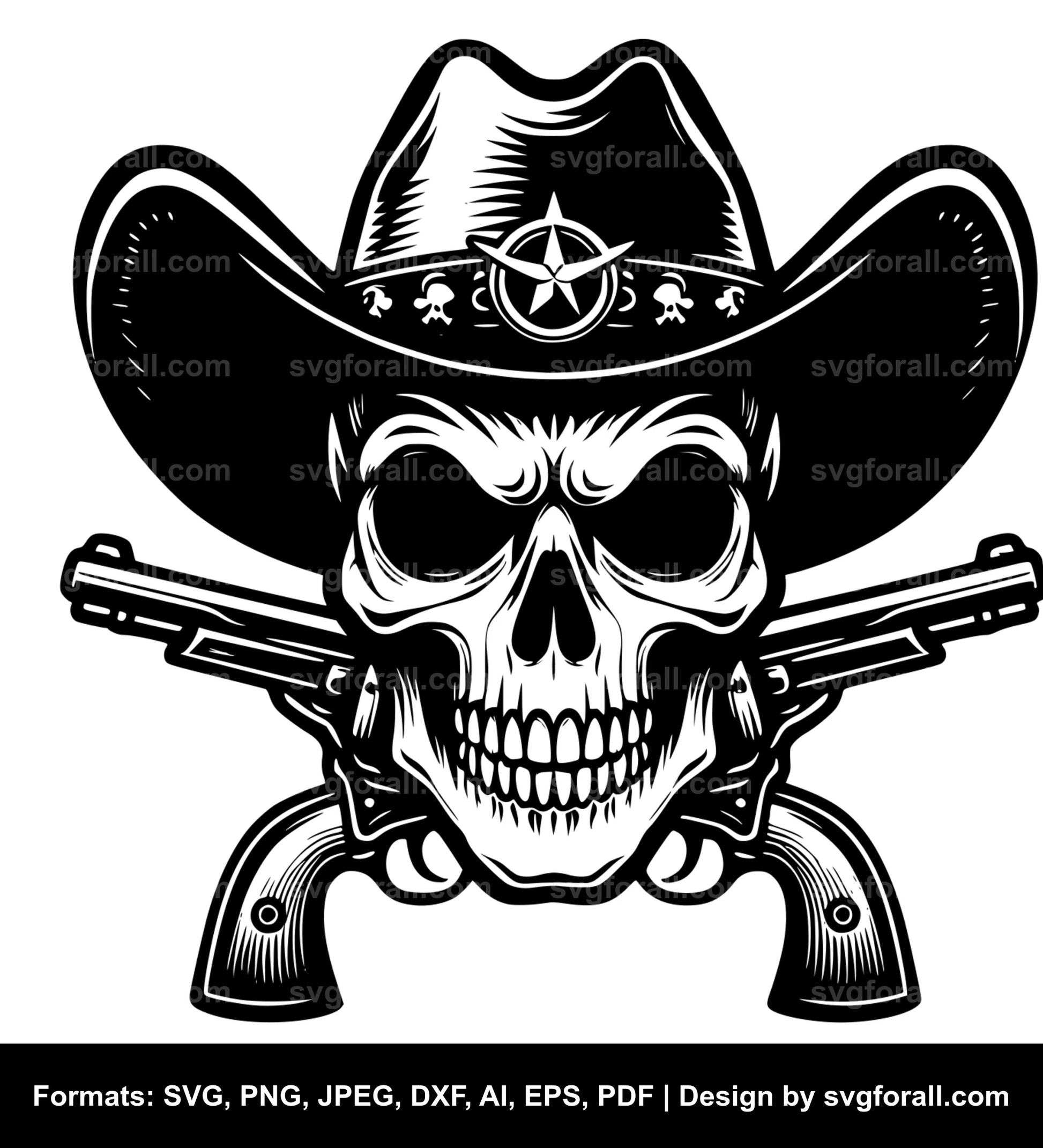 Cowboy Skull SVG PNG