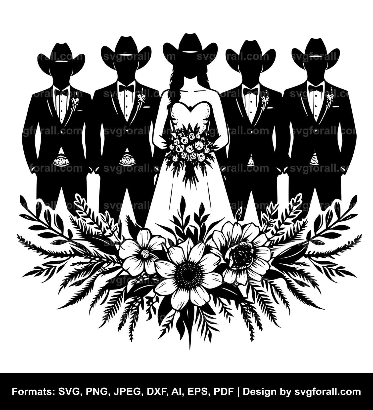 Cowboy Wedding Clipart SVG