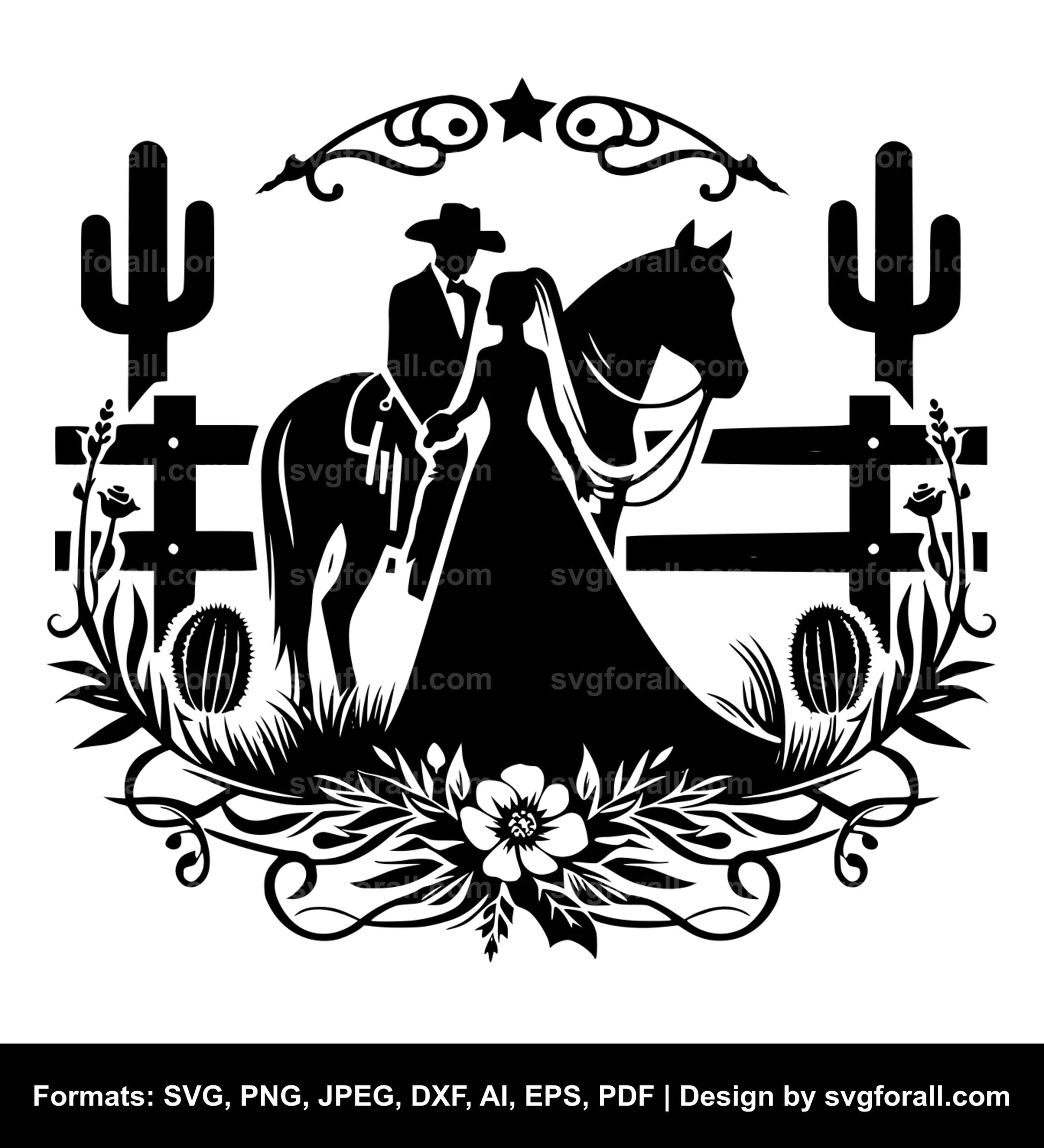 Cowboy Wedding Cricut SVG