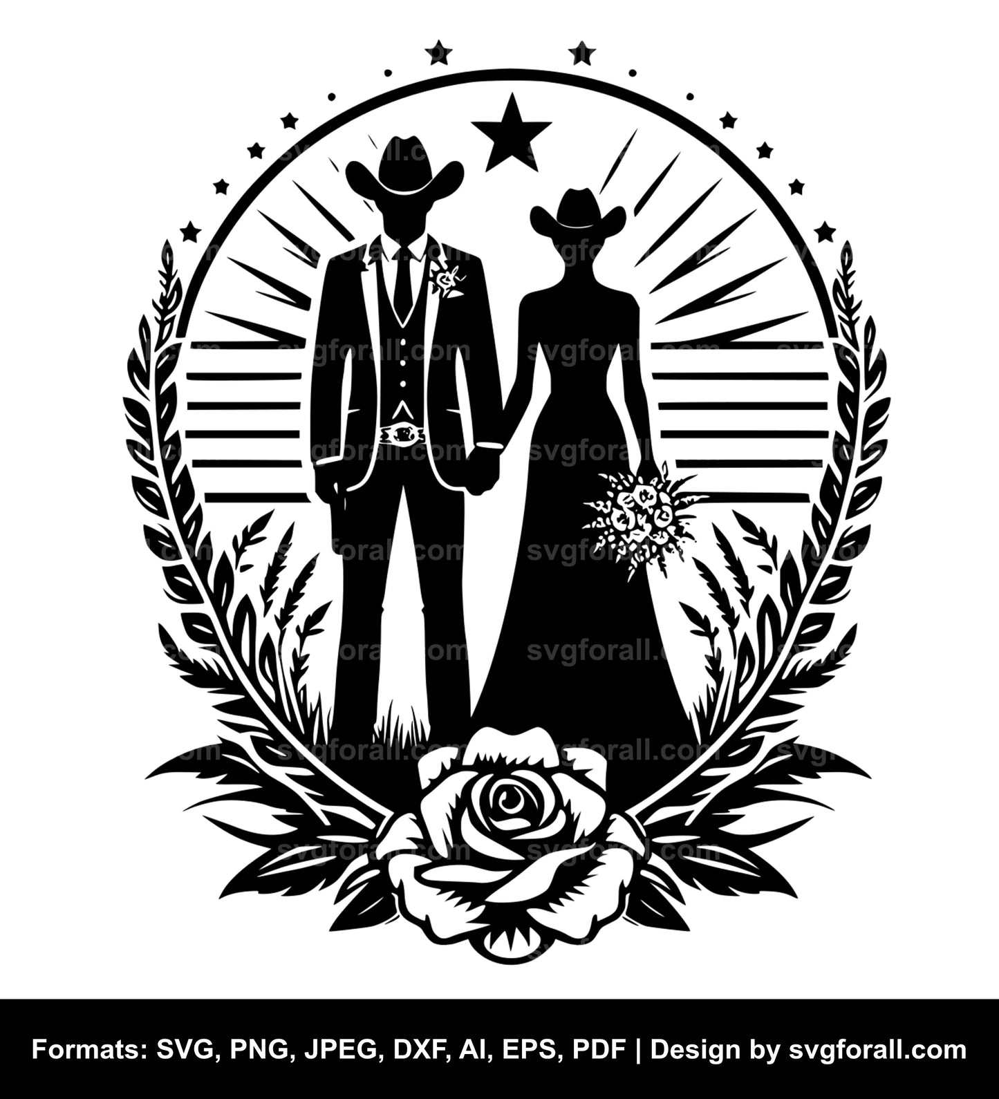 Cowboy Wedding SVG