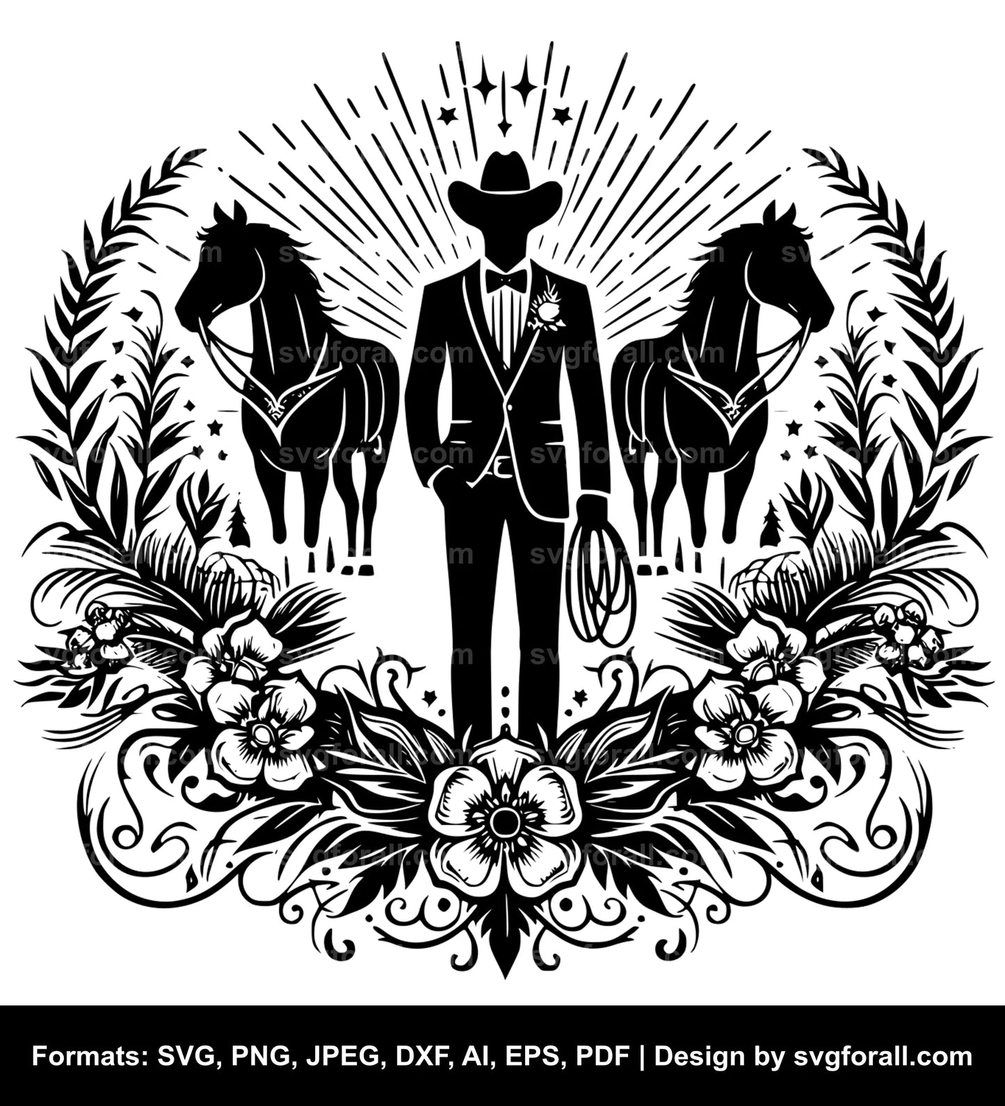 Cowboy Wedding SVG Design