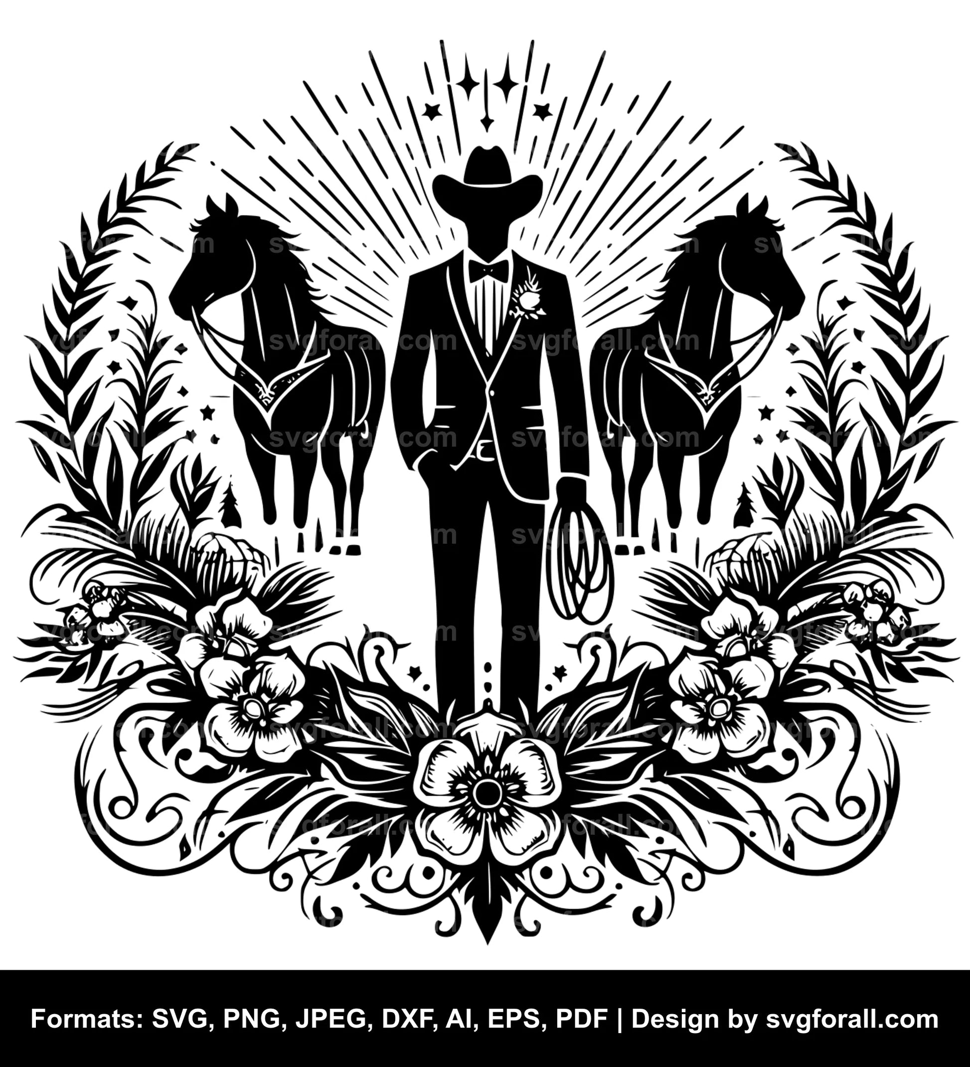 Cowboy Wedding SVG Design