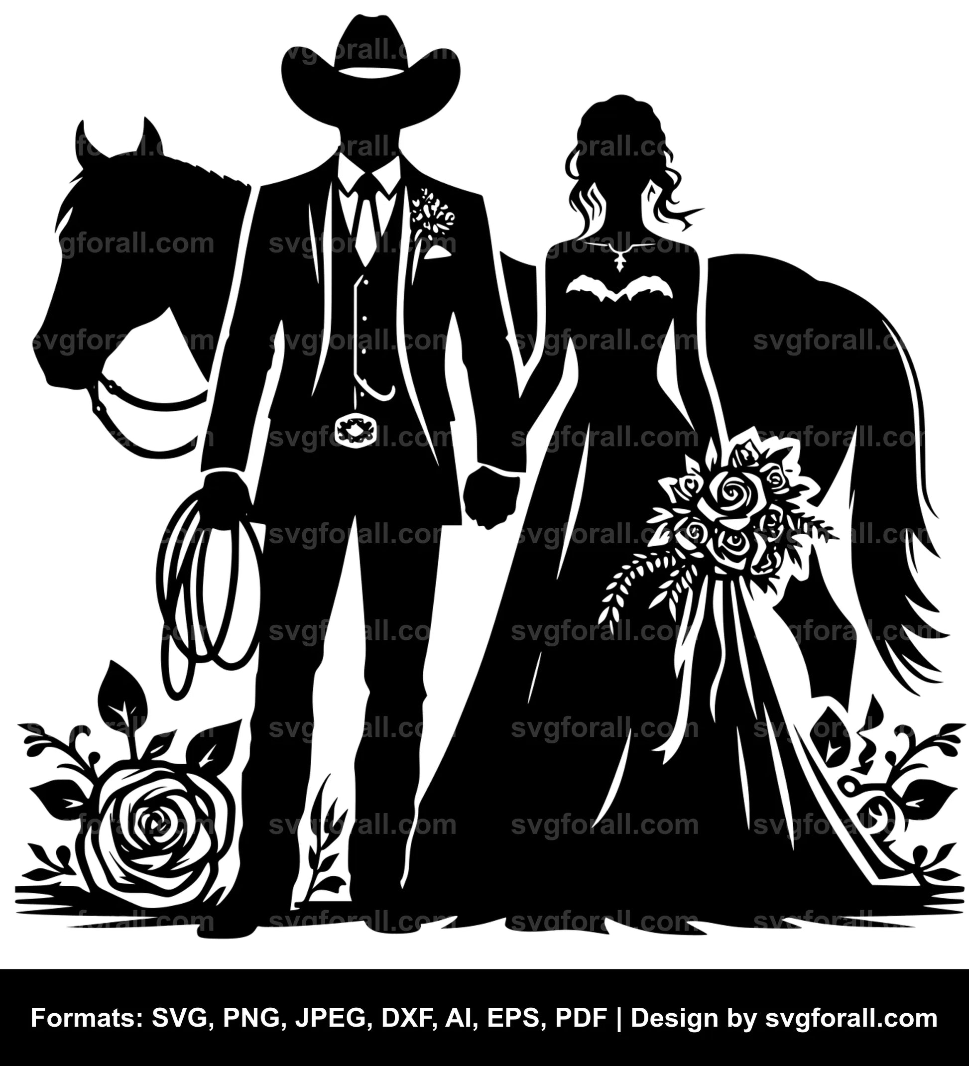 Cowboy Wedding SVG File