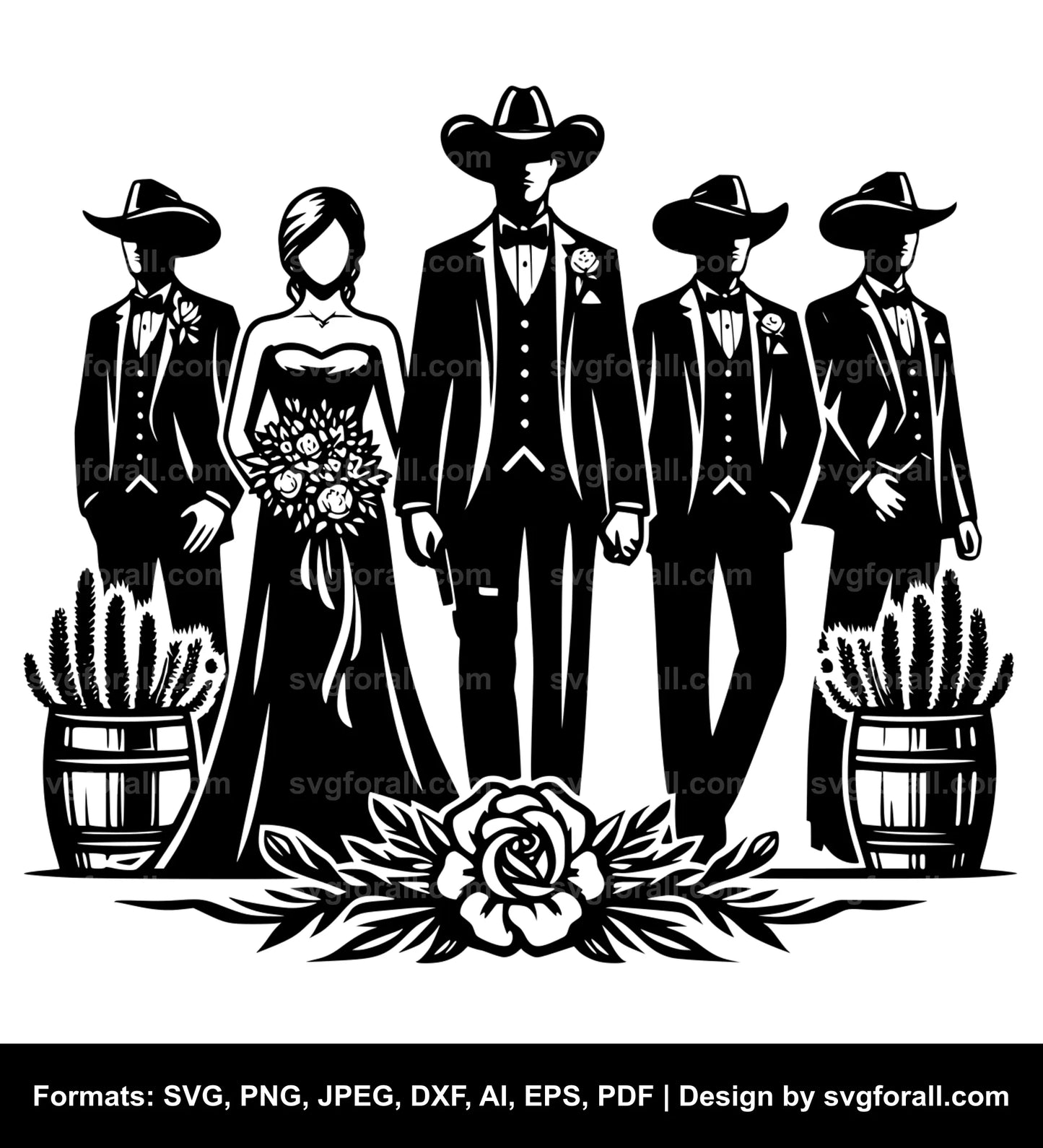 Cowboy Wedding SVG Vector