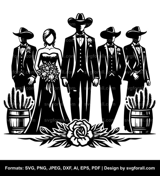 Cowboy Wedding SVG Vector