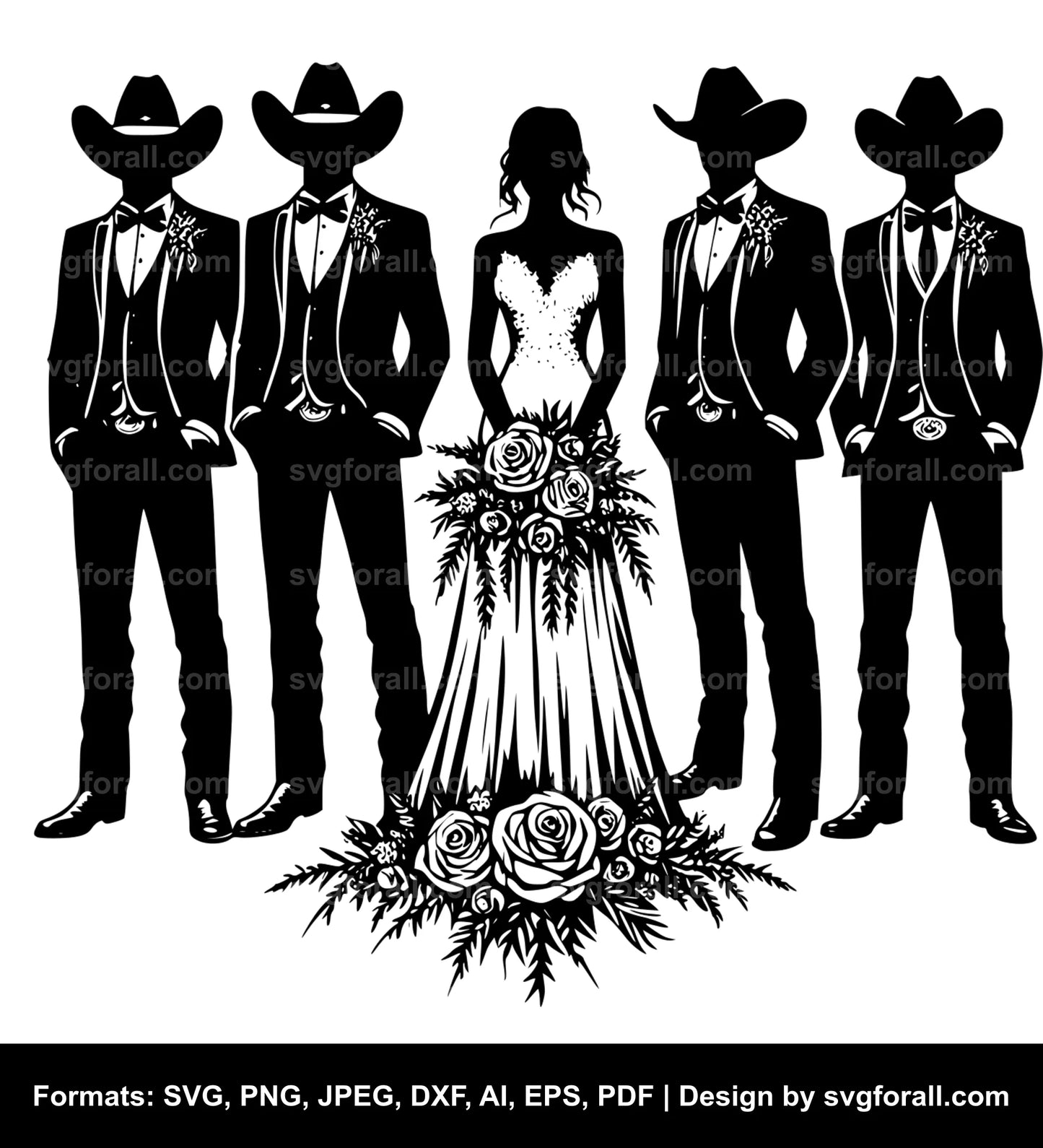 Cowboy Wedding Vector SVG