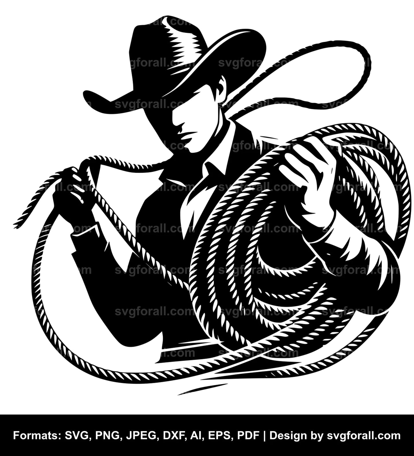 Cowboy With Lasso Rope SVG