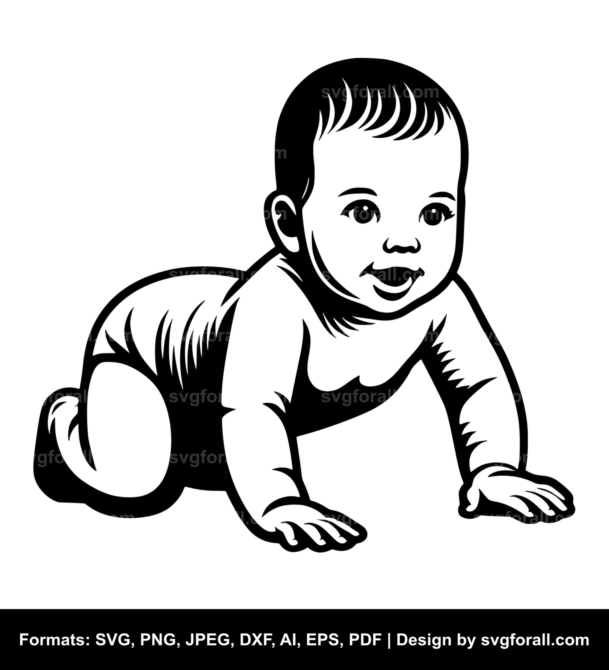 Crawling Baby Black SVG