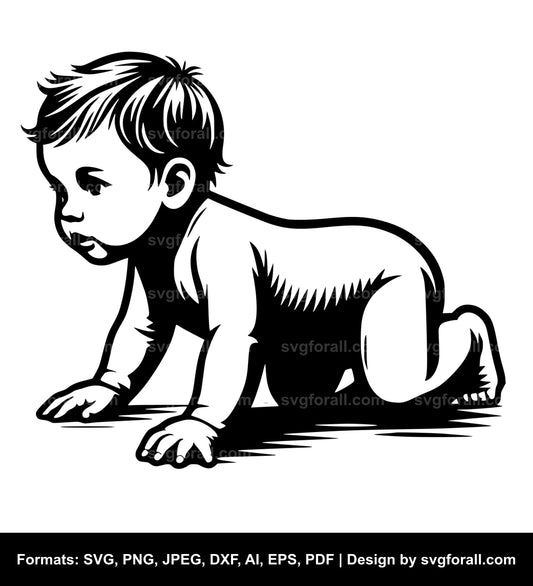 Crawling Baby SVG PNG