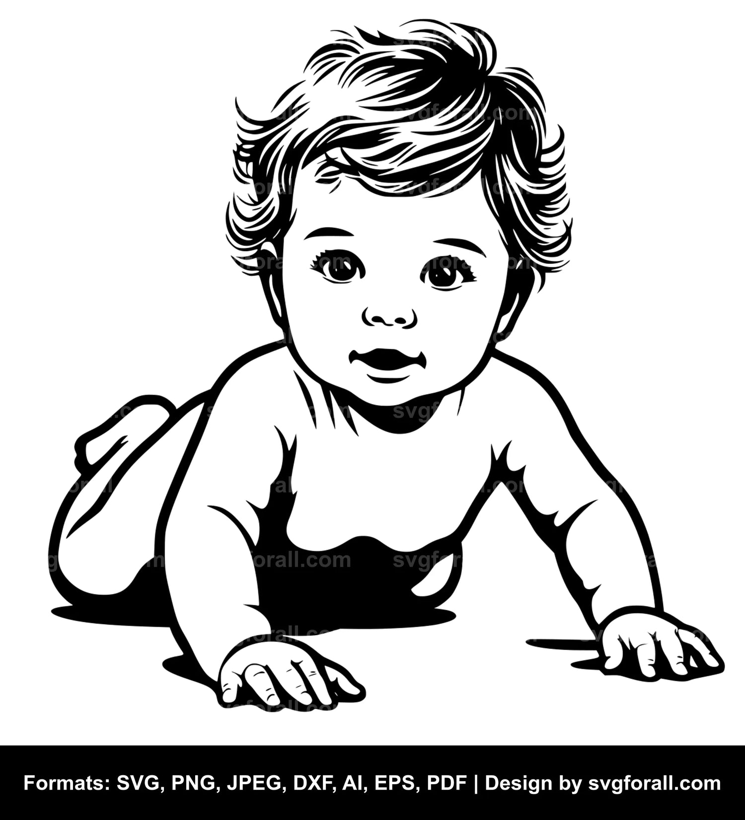 Crawling Baby SVG Vector