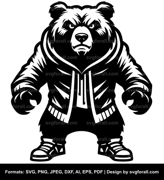 Crazy Bear Black SVG