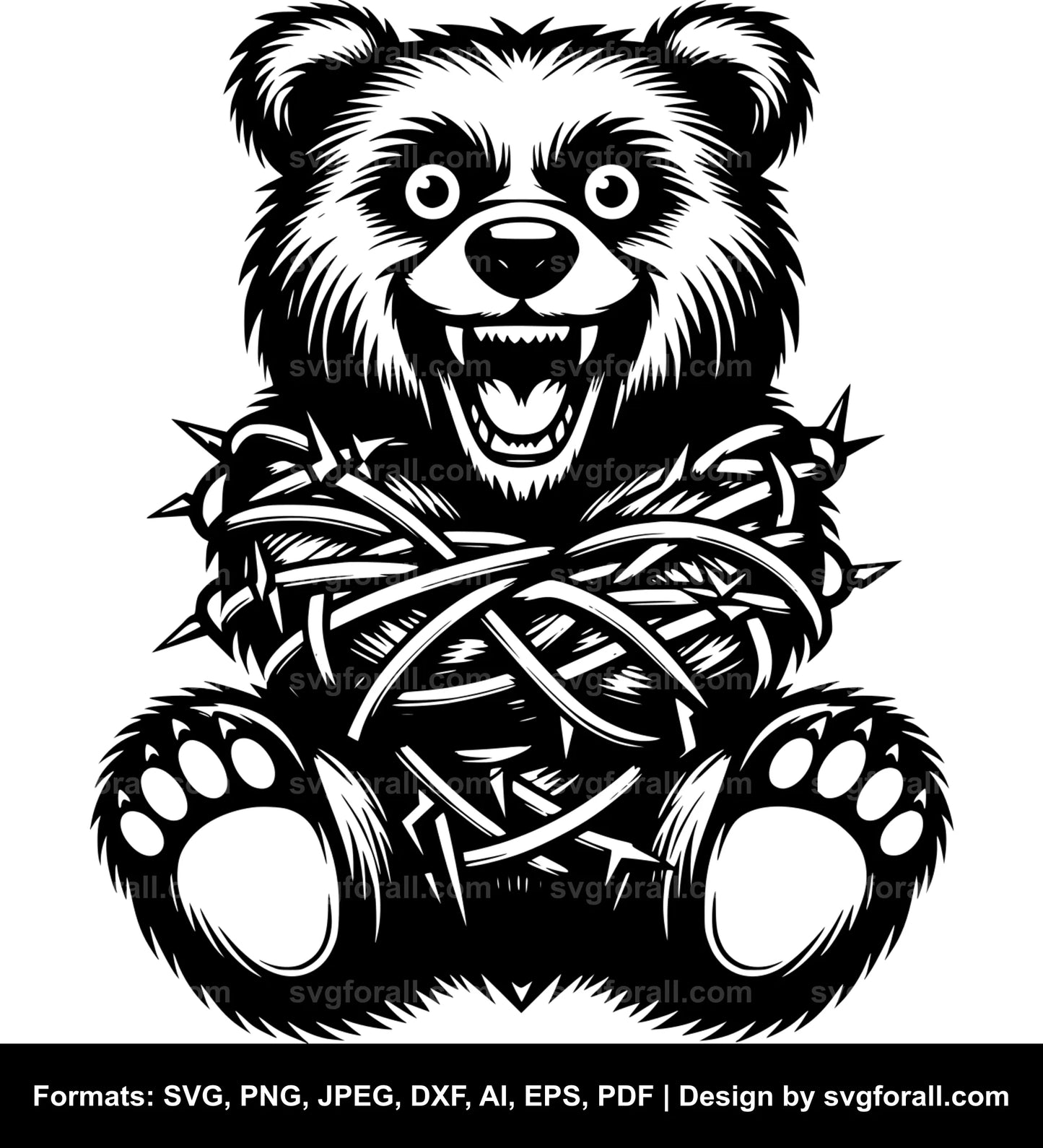 Crazy Bear SVG Vector