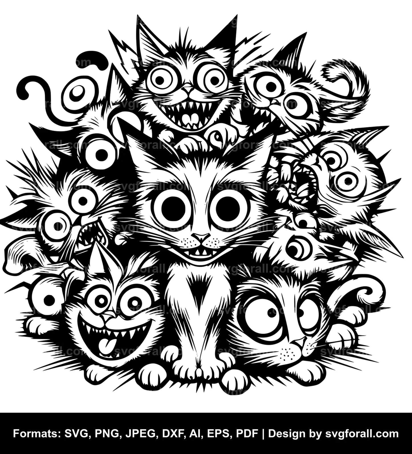 Crazy Cat SVG PNG