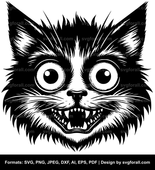 Crazy Cat Vector SVG