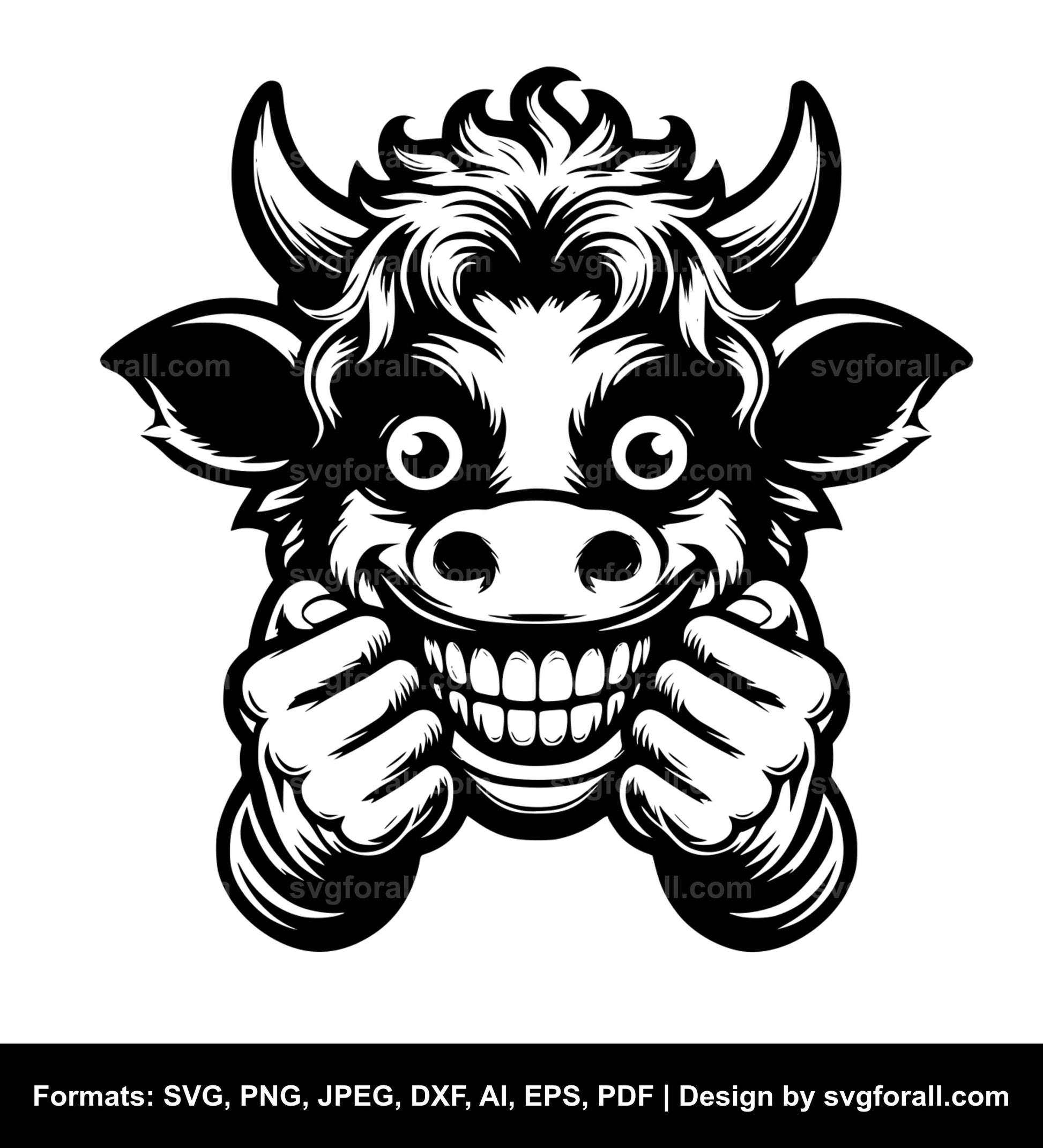 Crazy Cow Black SVG