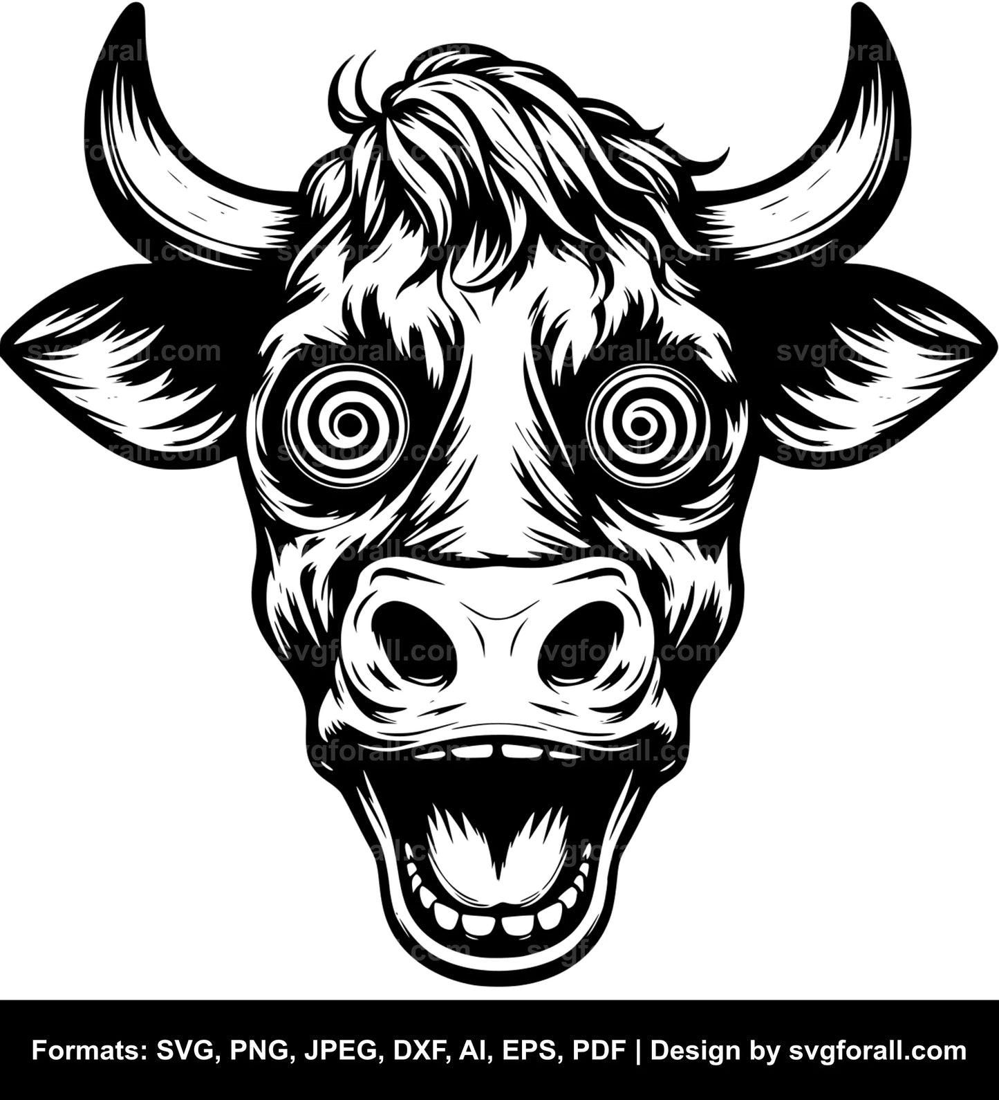 Crazy Cow SVG PNG