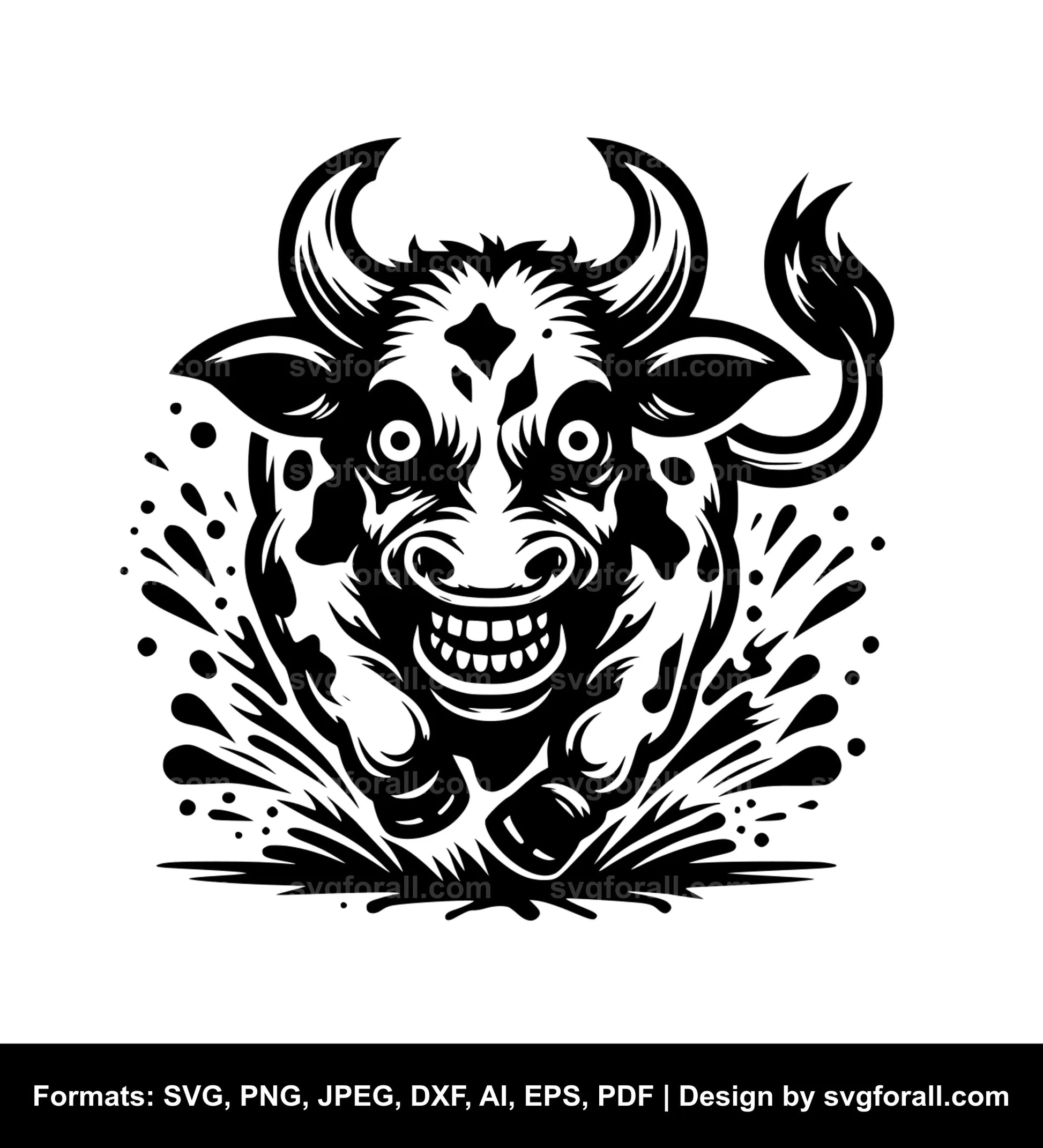 Crazy Cow SVG Vector