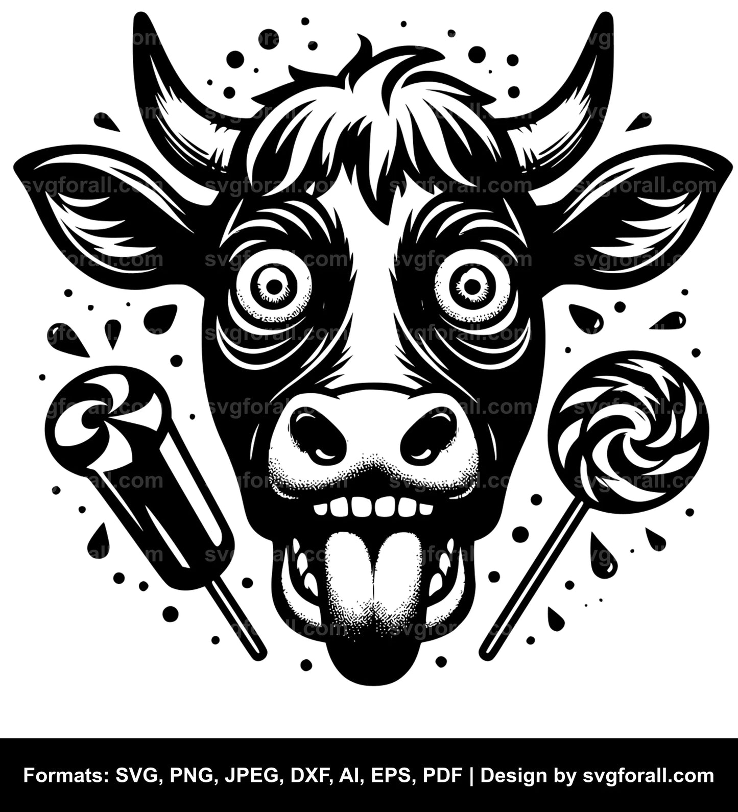 Crazy Cow Vector SVG