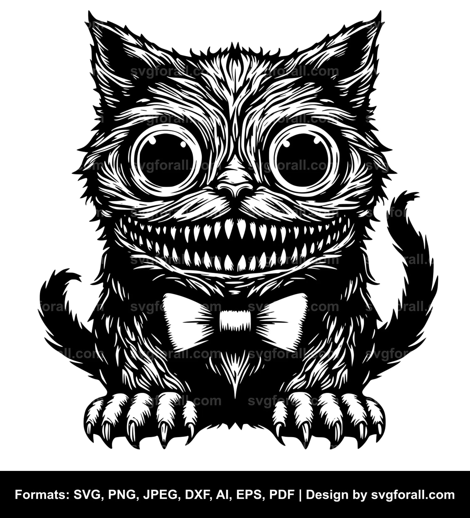 Creepy Cat Clipart SVG