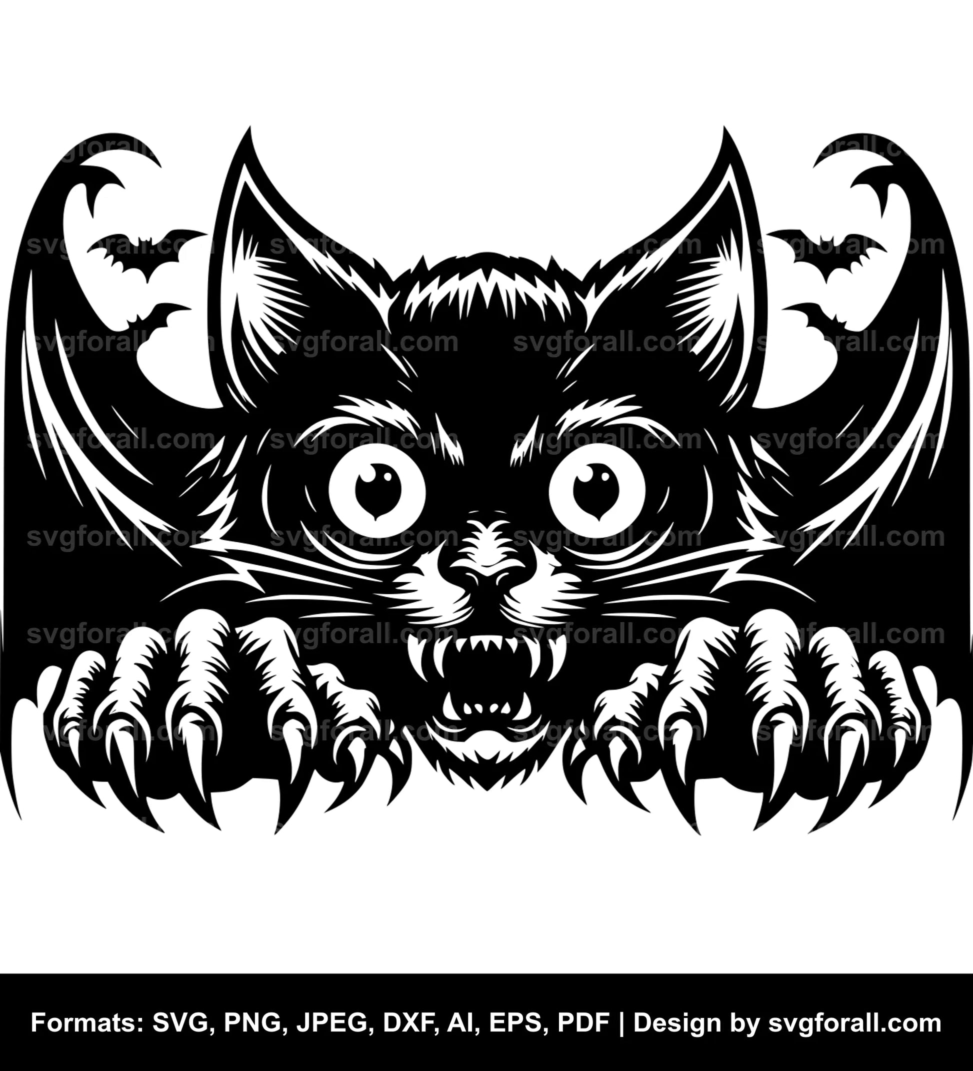 Creepy Cat SVG Design