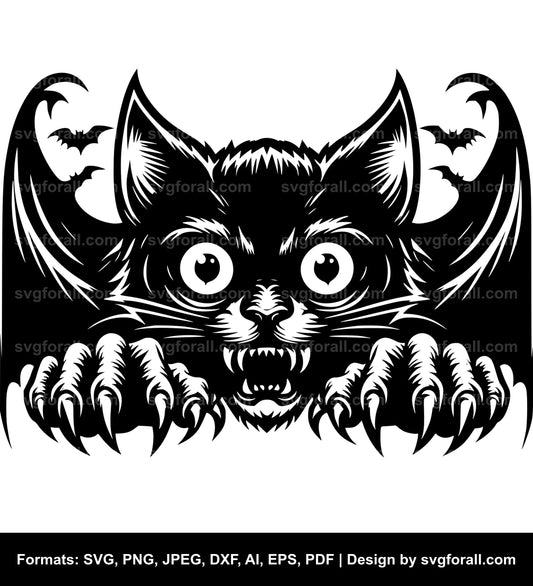 Creepy Cat SVG Design