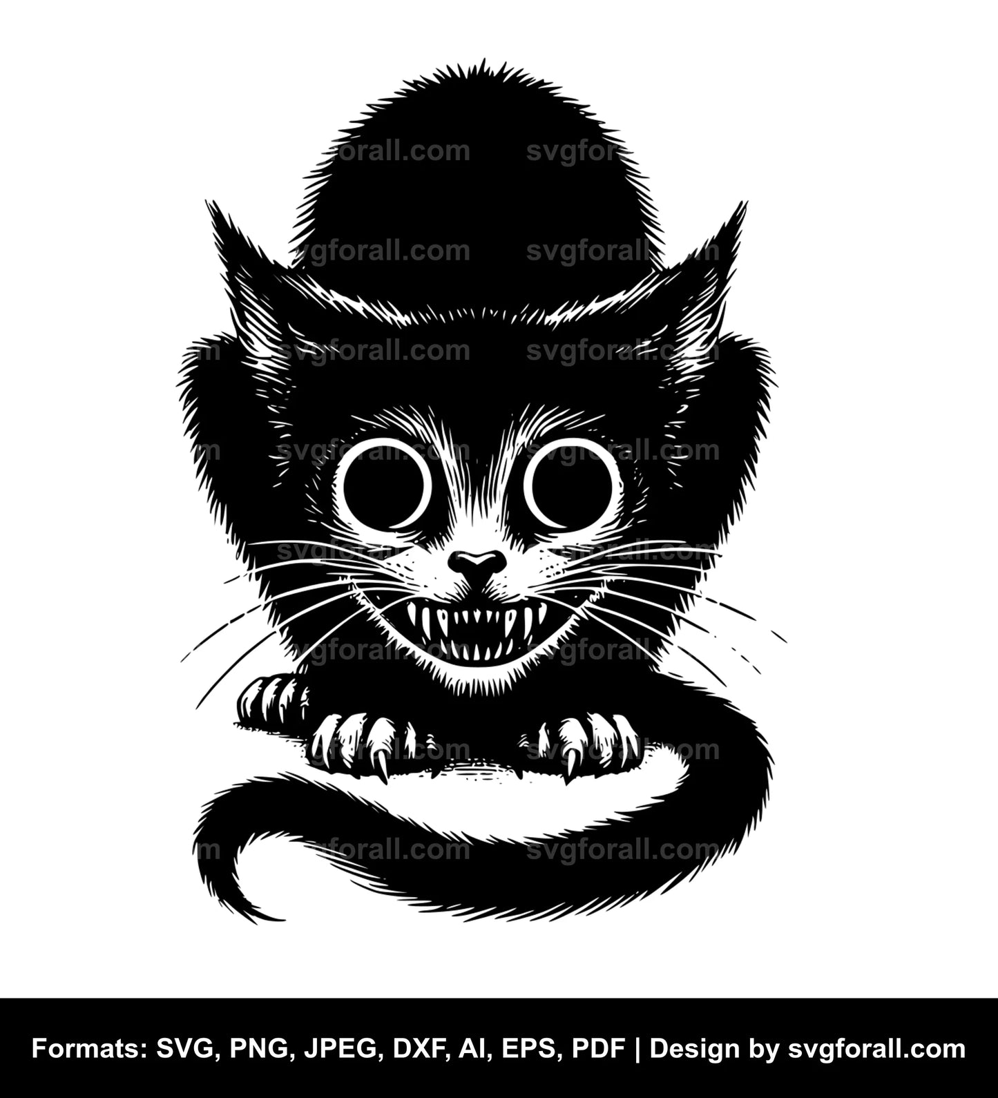 Creepy Cat SVG Vector