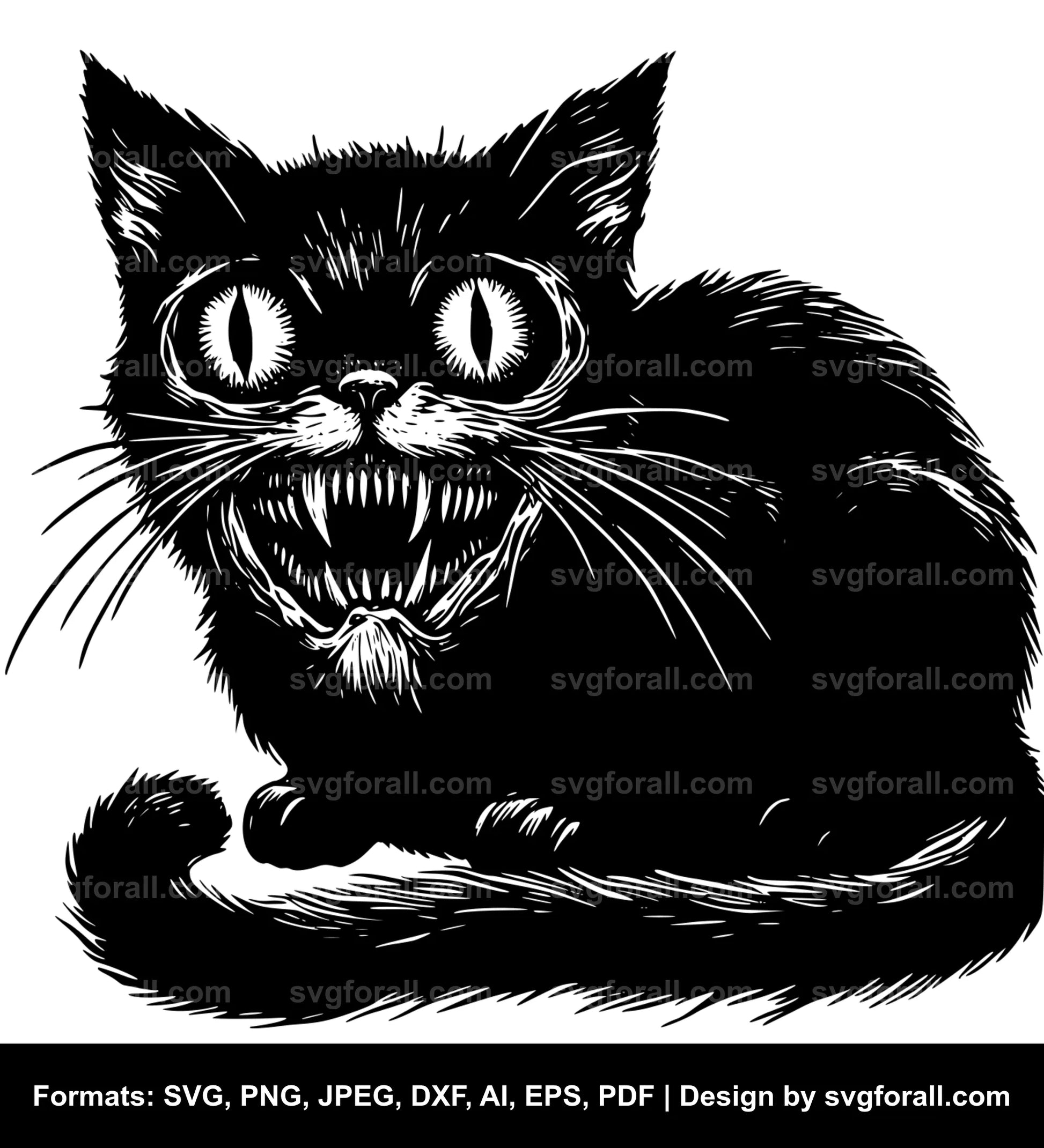 Creepy Cat Vector SVG