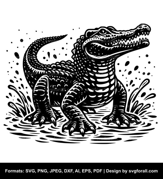 Crocodile Black SVG