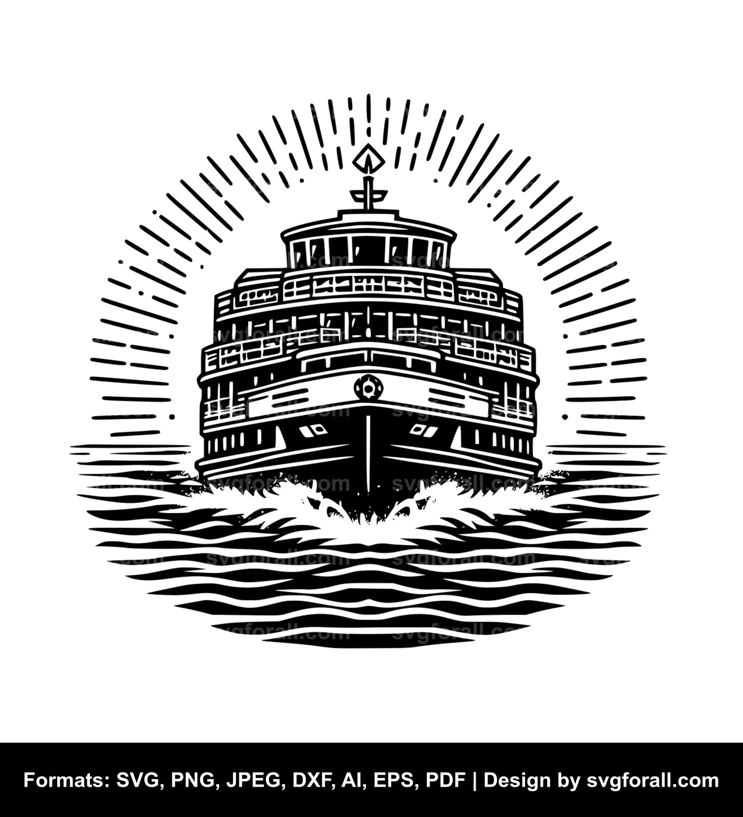 Cruise Boat SVG Design