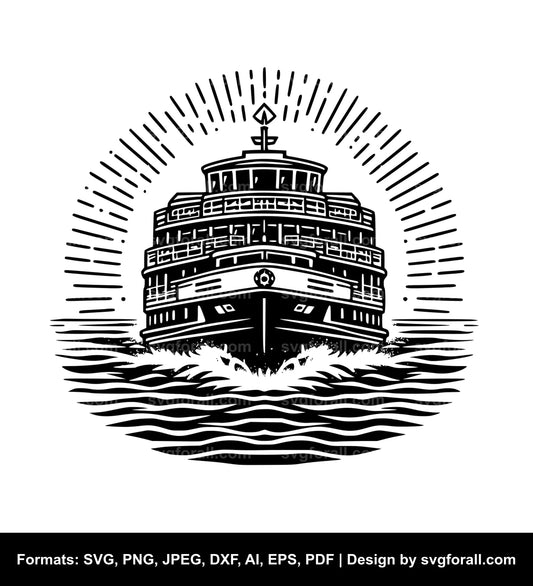 Cruise Boat SVG Design