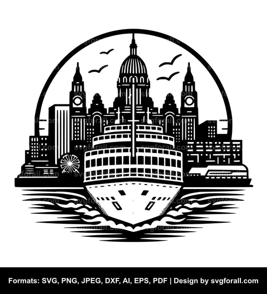 Cruise Boat SVG Vector