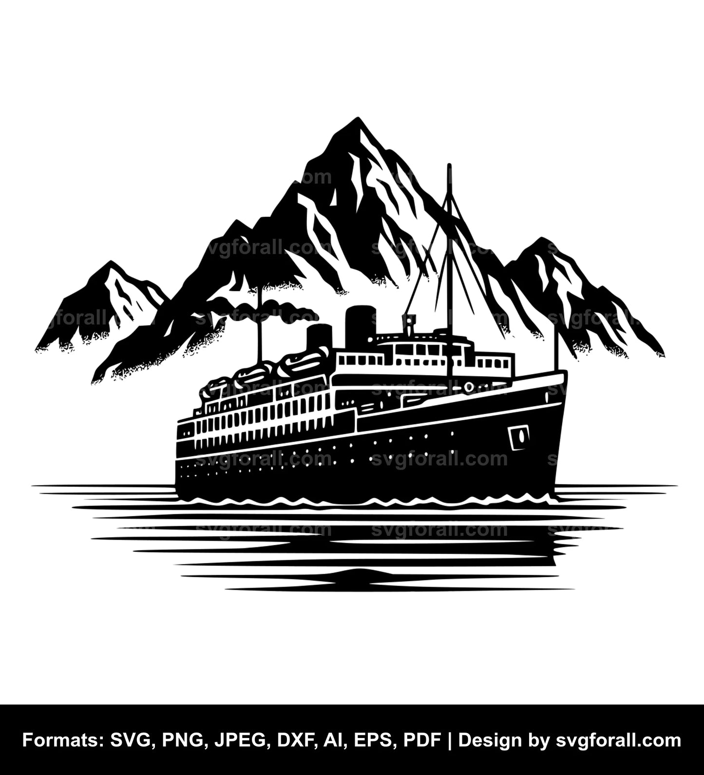 Cruise Boat Vector SVG