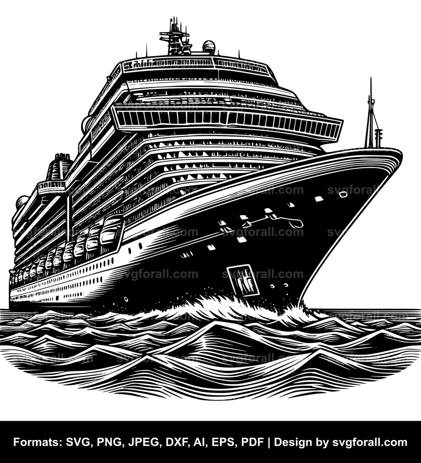 Cruise Ship SVG Clipart