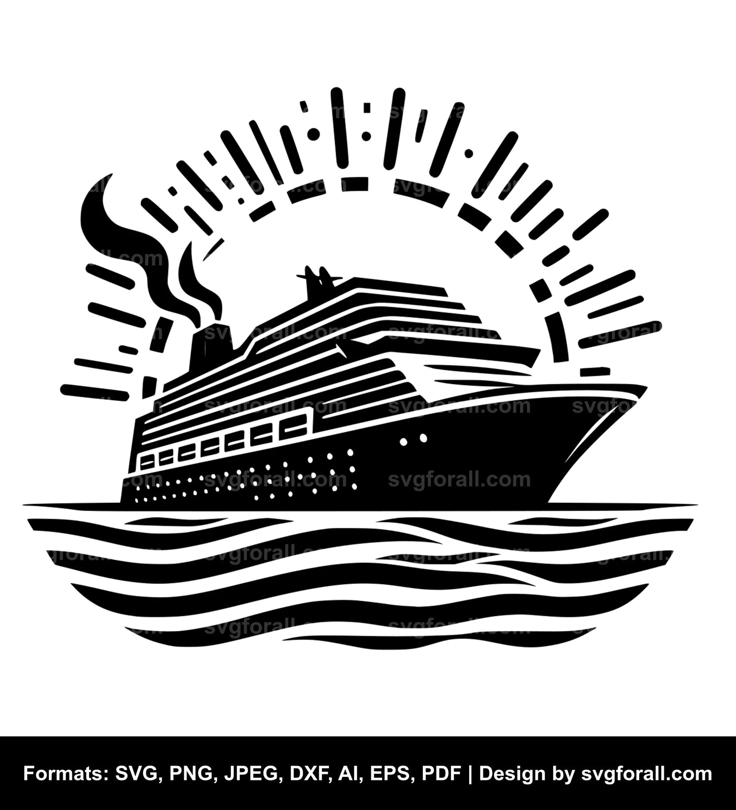 Cruise Ship Vector SVG