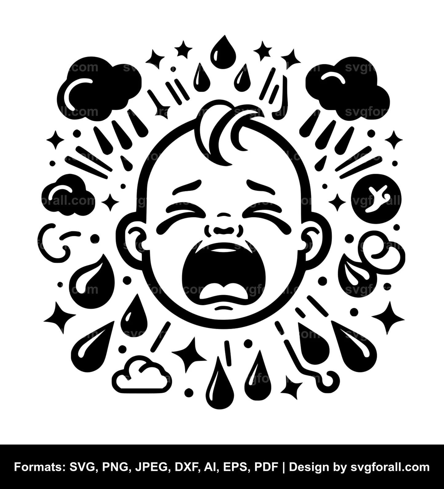 Crying Baby Cricut SVG