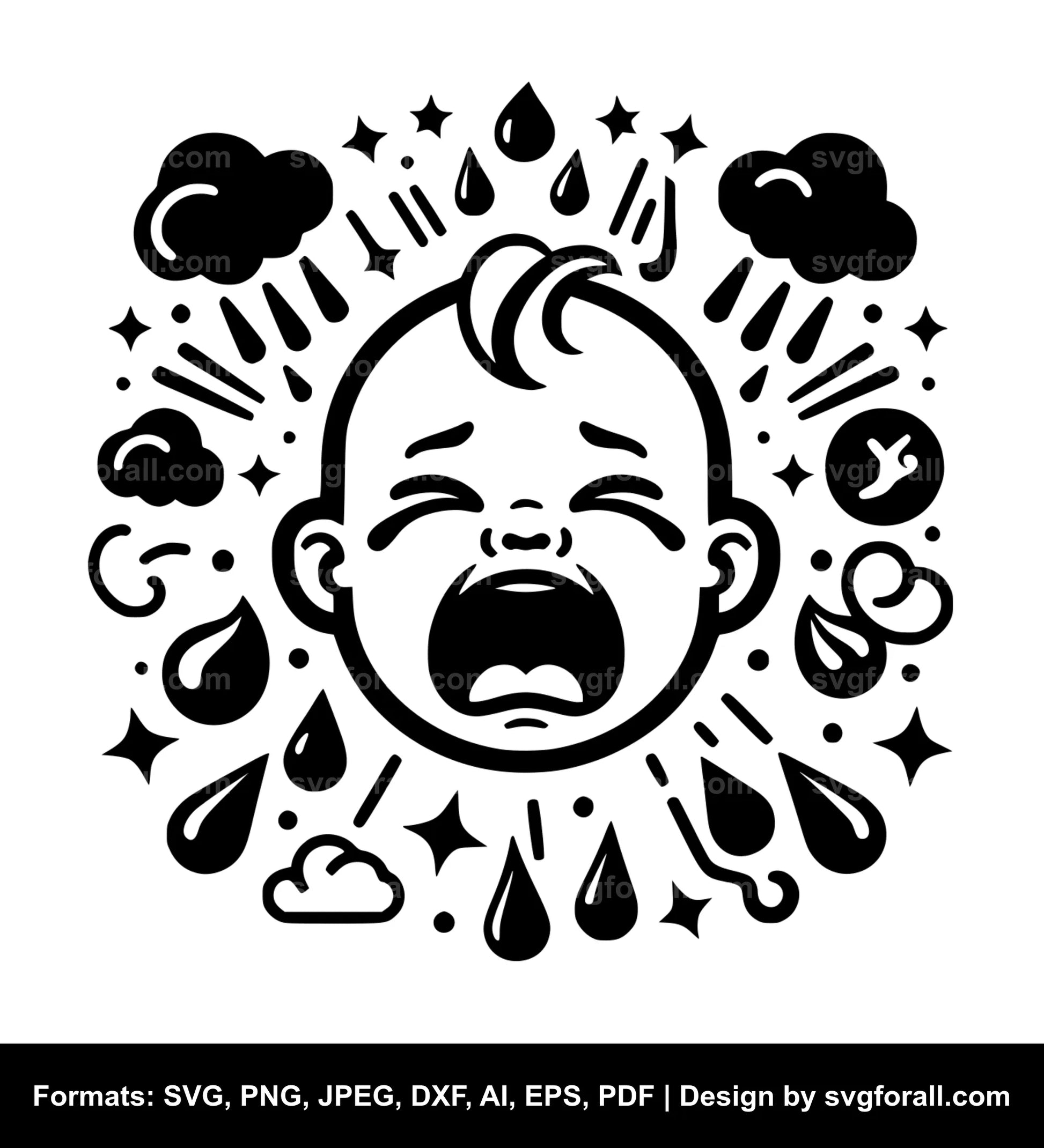 Crying Baby Cricut SVG