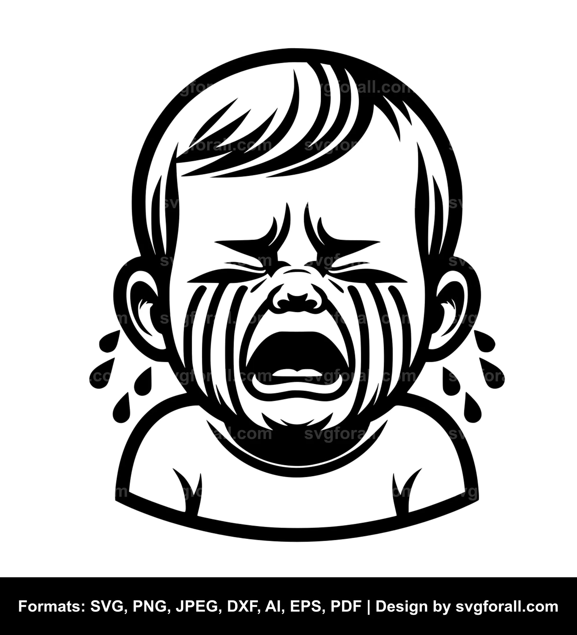 Crying Baby SVG