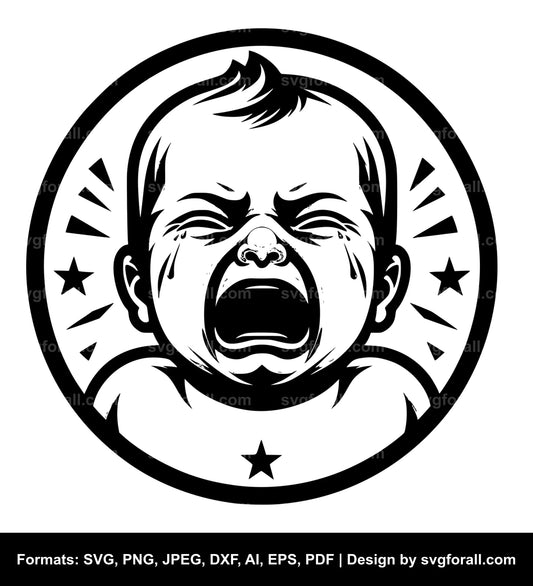 Crying Baby SVG Design