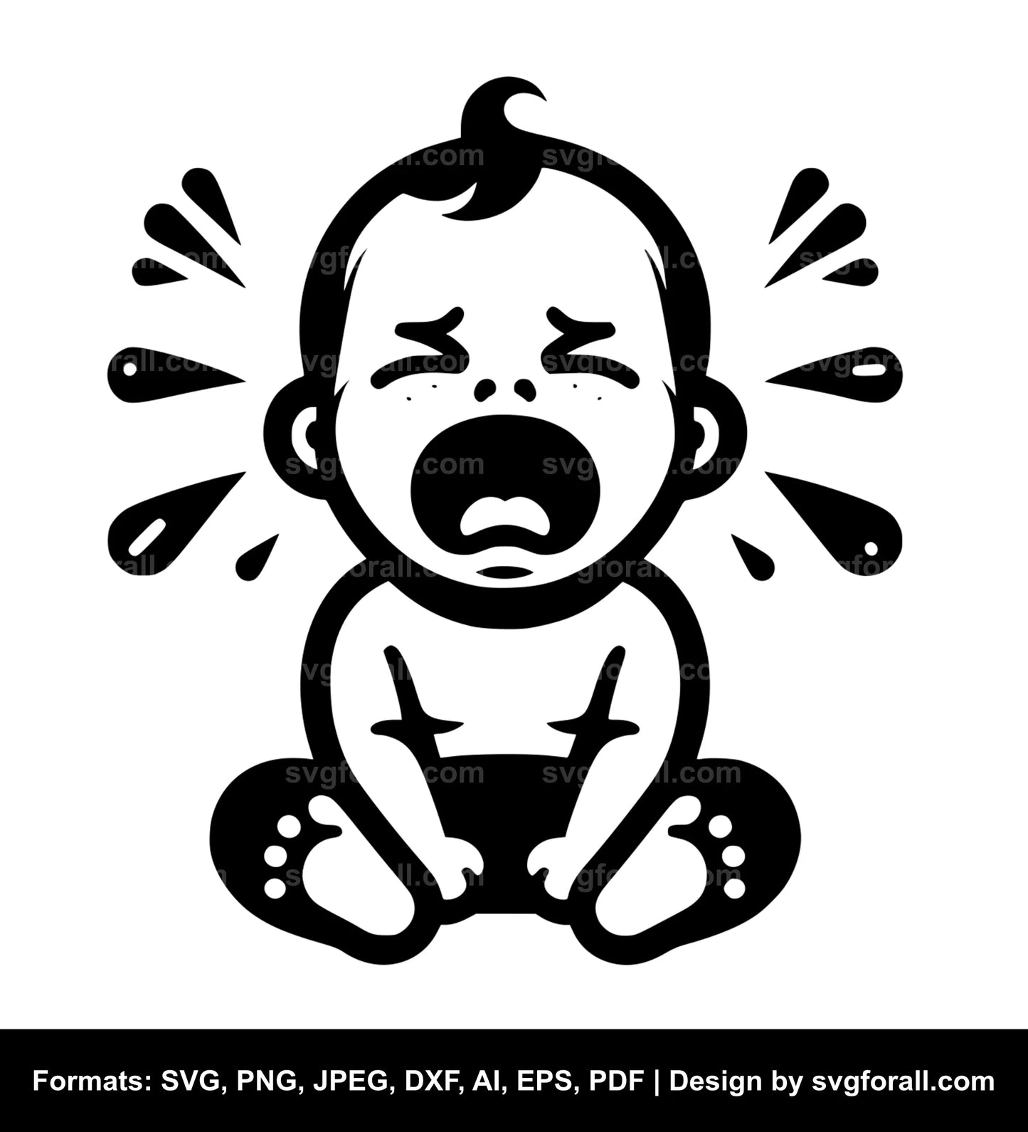 Crying Baby SVG File