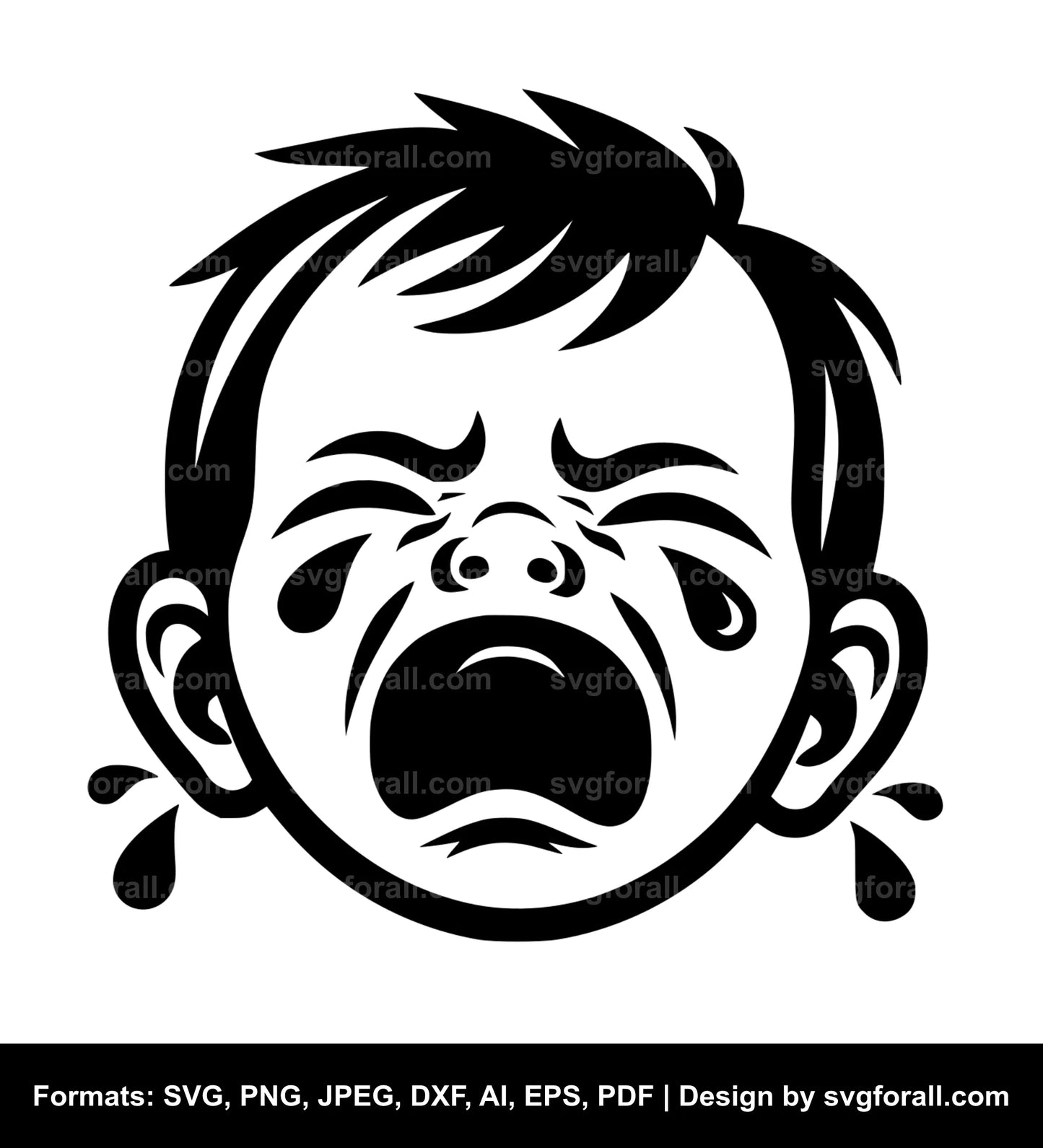 Crying Baby SVG PNG