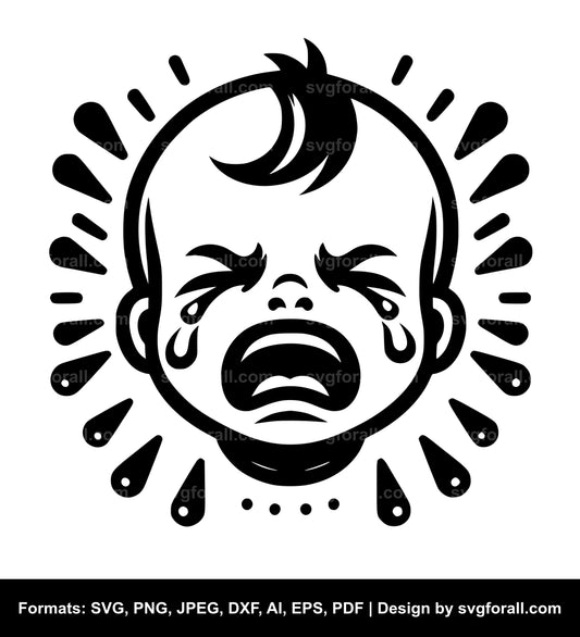 Crying Baby SVG Vector