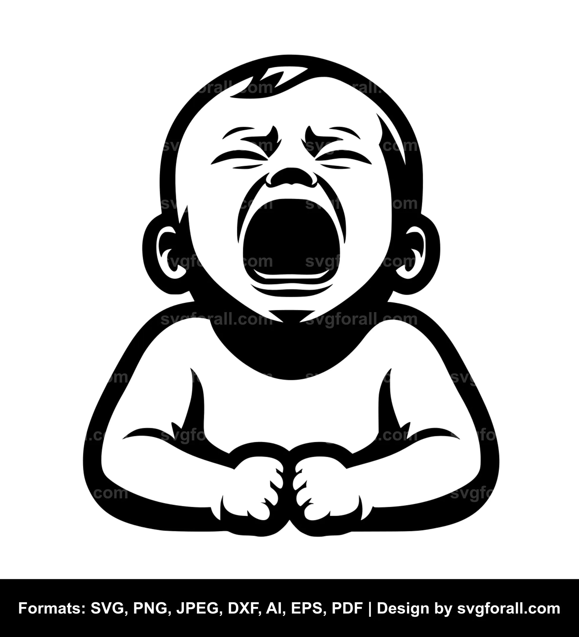 Crying Baby Vector SVG