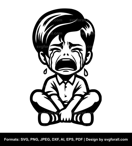 Crying Boy Cricut SVG