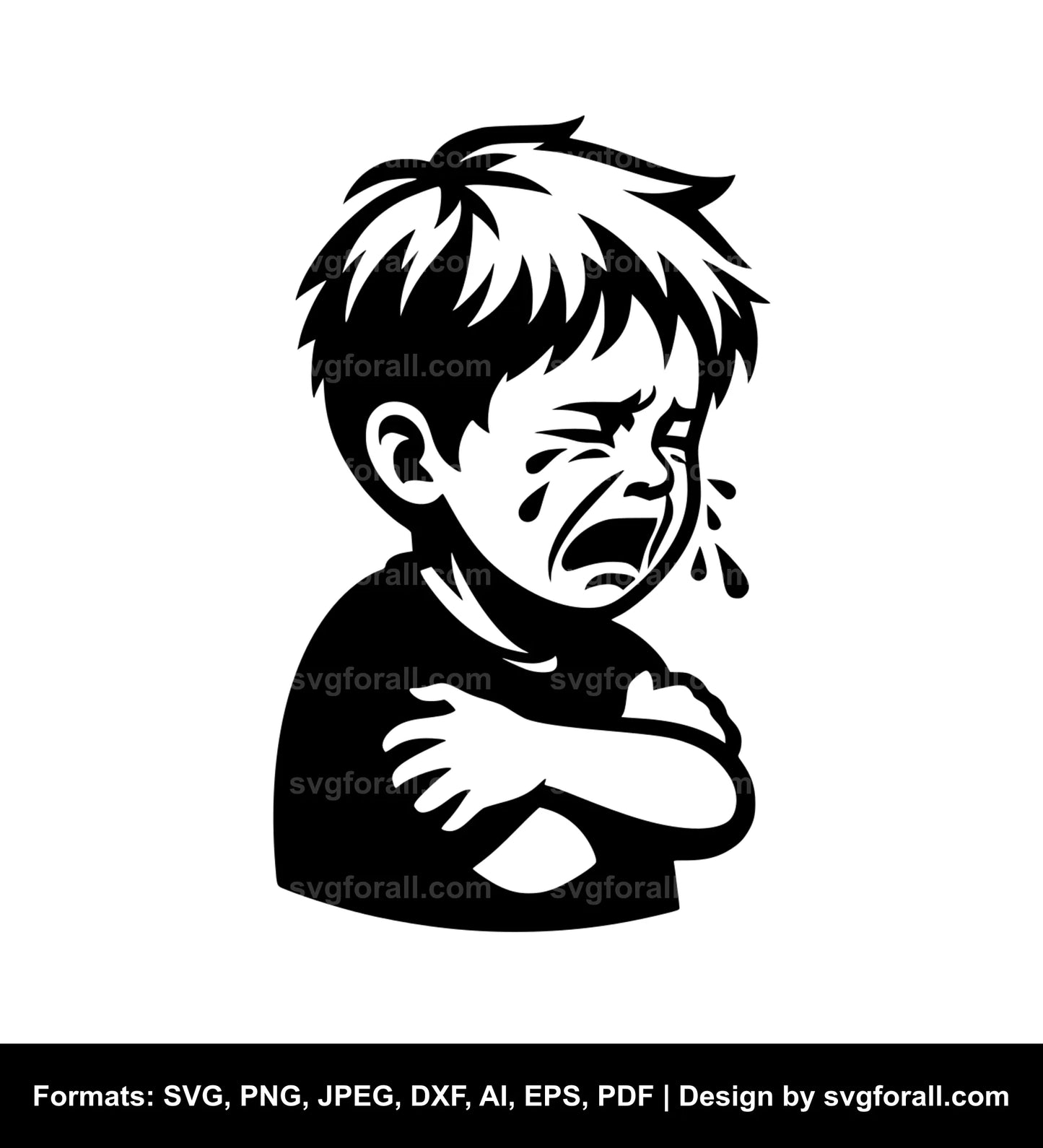 Crying Boy SVG File