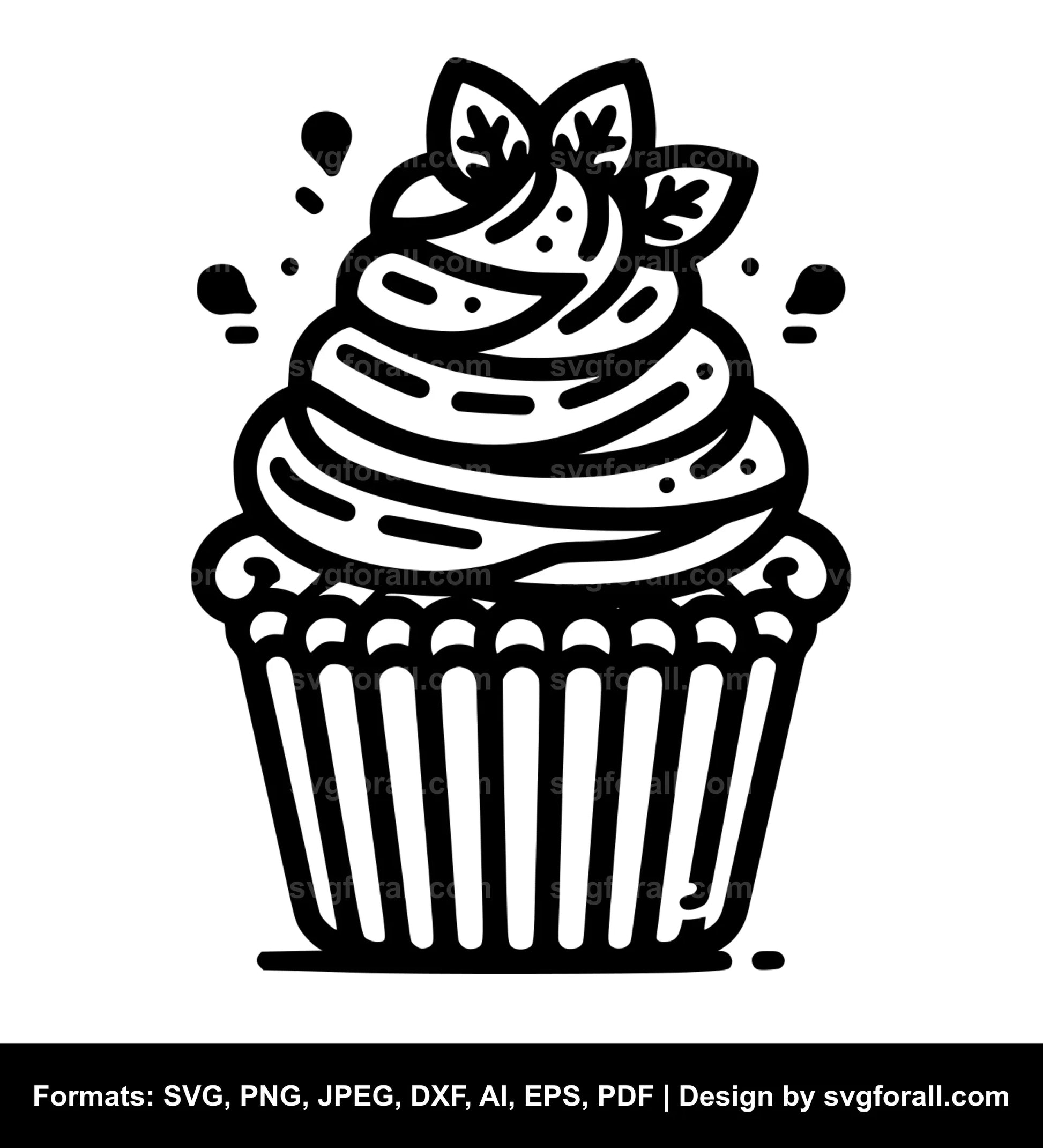 Cupcake Black SVG