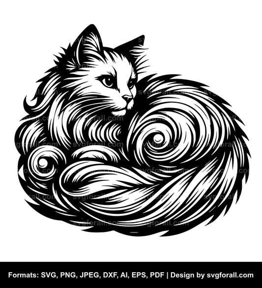 Curled Up Cat Cricut SVG