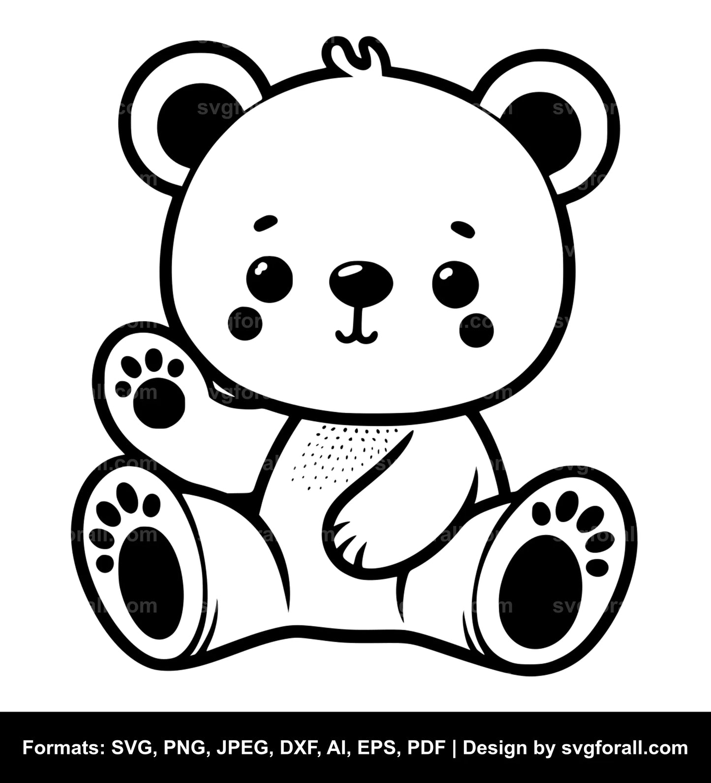 Cute Baby Bear SVG File