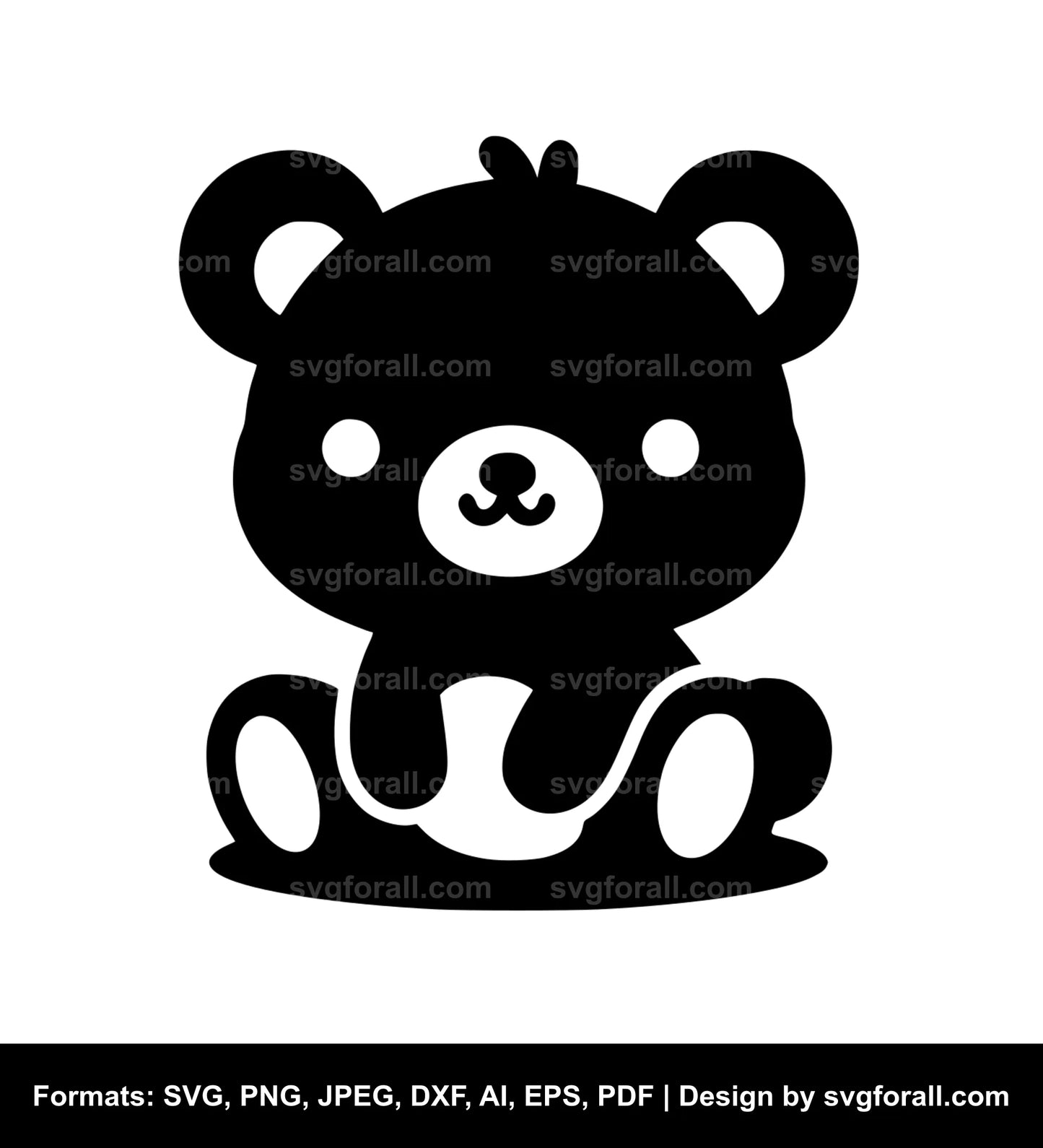 Cute Baby Bear SVG Vector